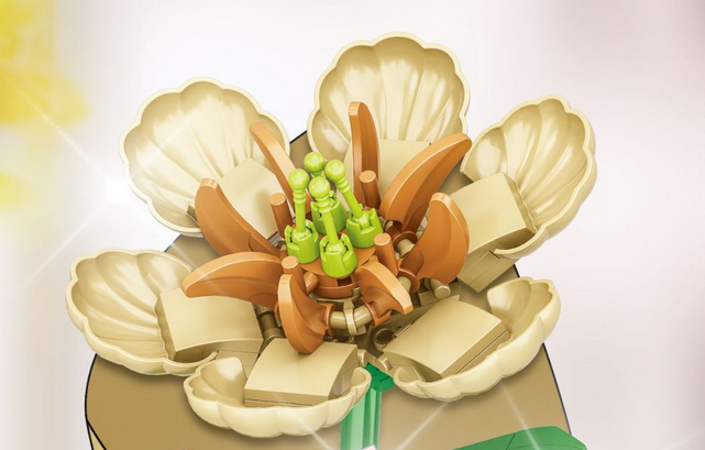 magnolia figo: kwiatek z klocków 3d