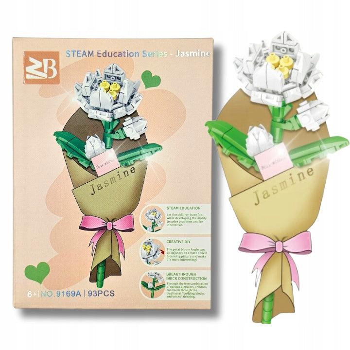 jaśmin flower: kwiatek z klocków 3d