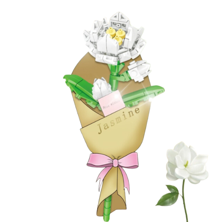 jaśmin flower: kwiatek z klocków 3d