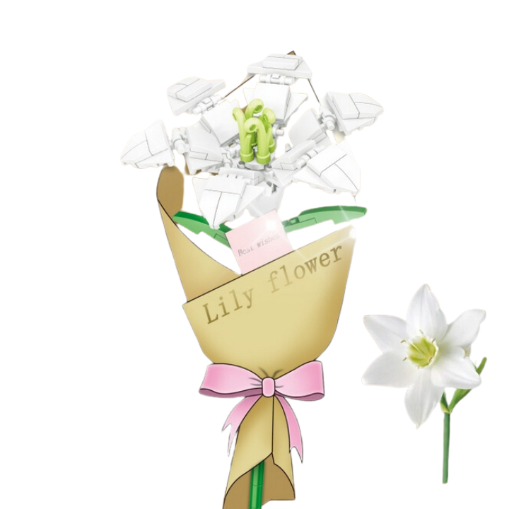 lilia flower: kwiatek z klocków 3d