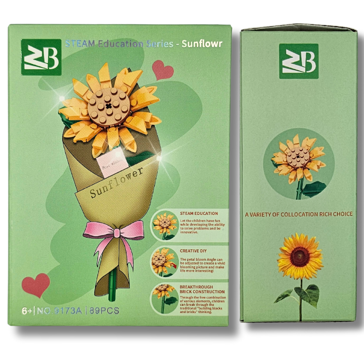 słonecznik flower: kwiatek z klocków 3d