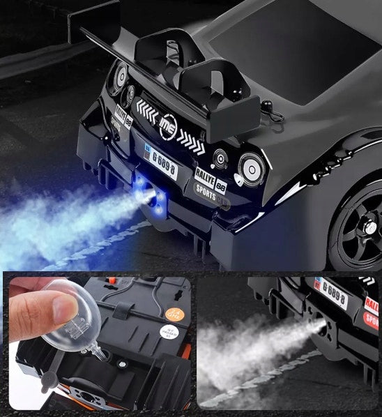 samochód do driftu na pilota auto rc drift zdalnie sterowane led dym 1:16