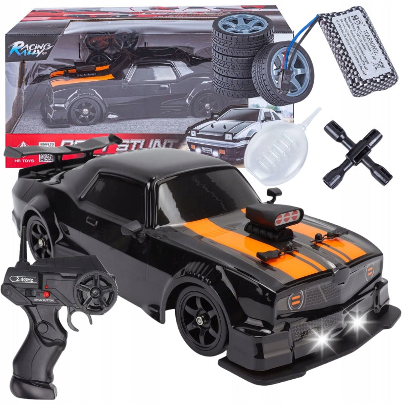 samochód do driftu na pilota auto rc drift zdalnie sterowane led dym 1:16