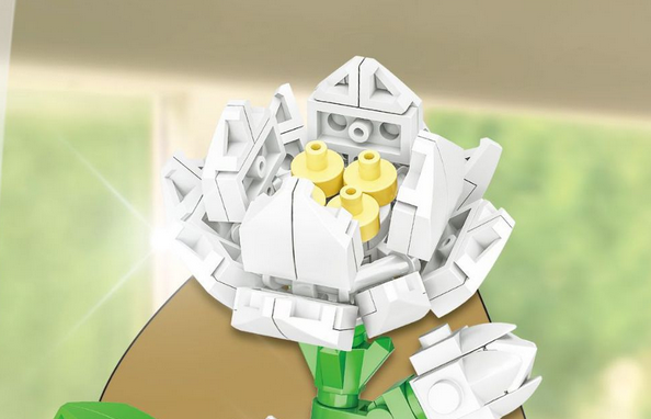 jaśmin flower: kwiatek z klocków 3d