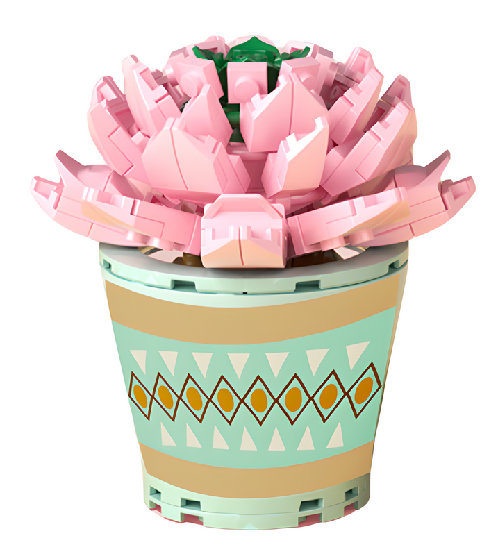 zestaw klocki kwiaty w doniczce 3d dwustronna doniczka rybki wzory