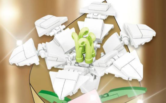 lilia flower: kwiatek z klocków 3d