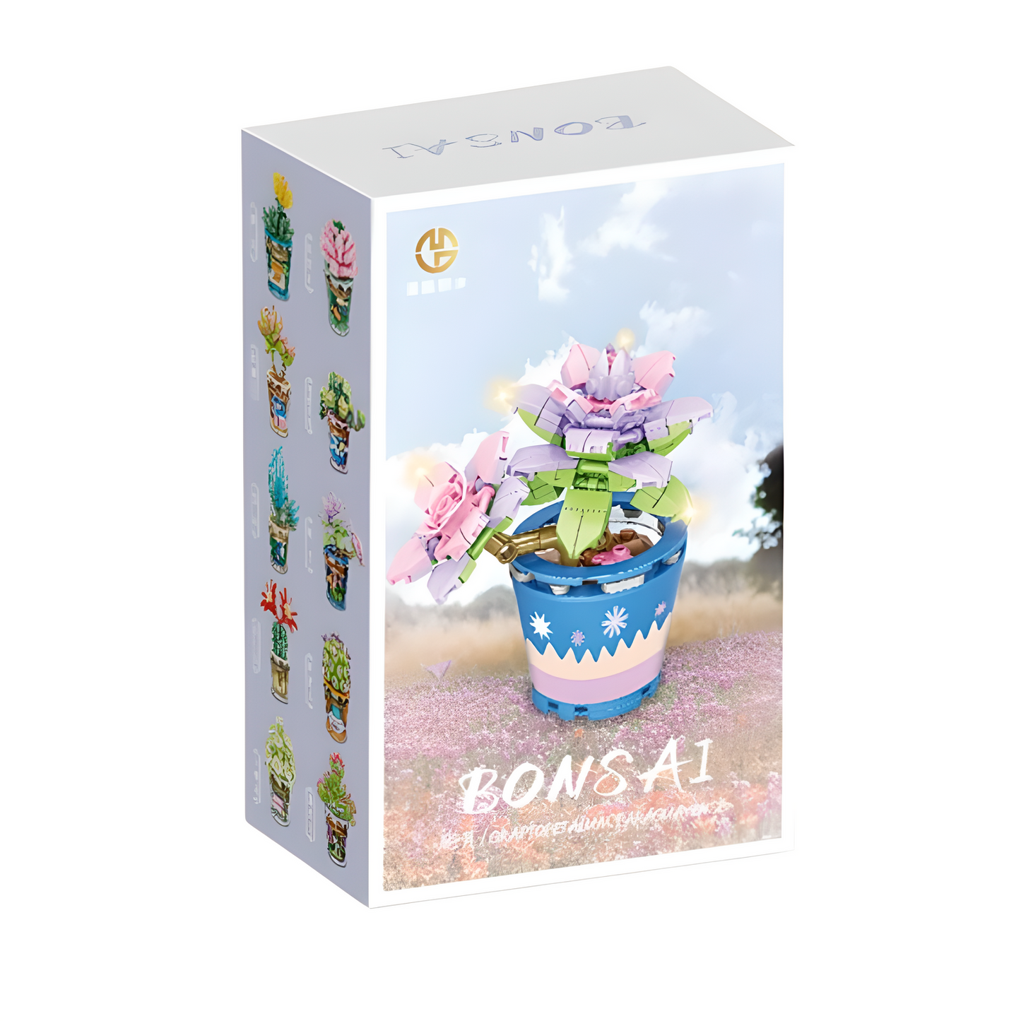 zestaw klocki kwiaty w doniczce 3d dwustronna doniczka kotek rośliny