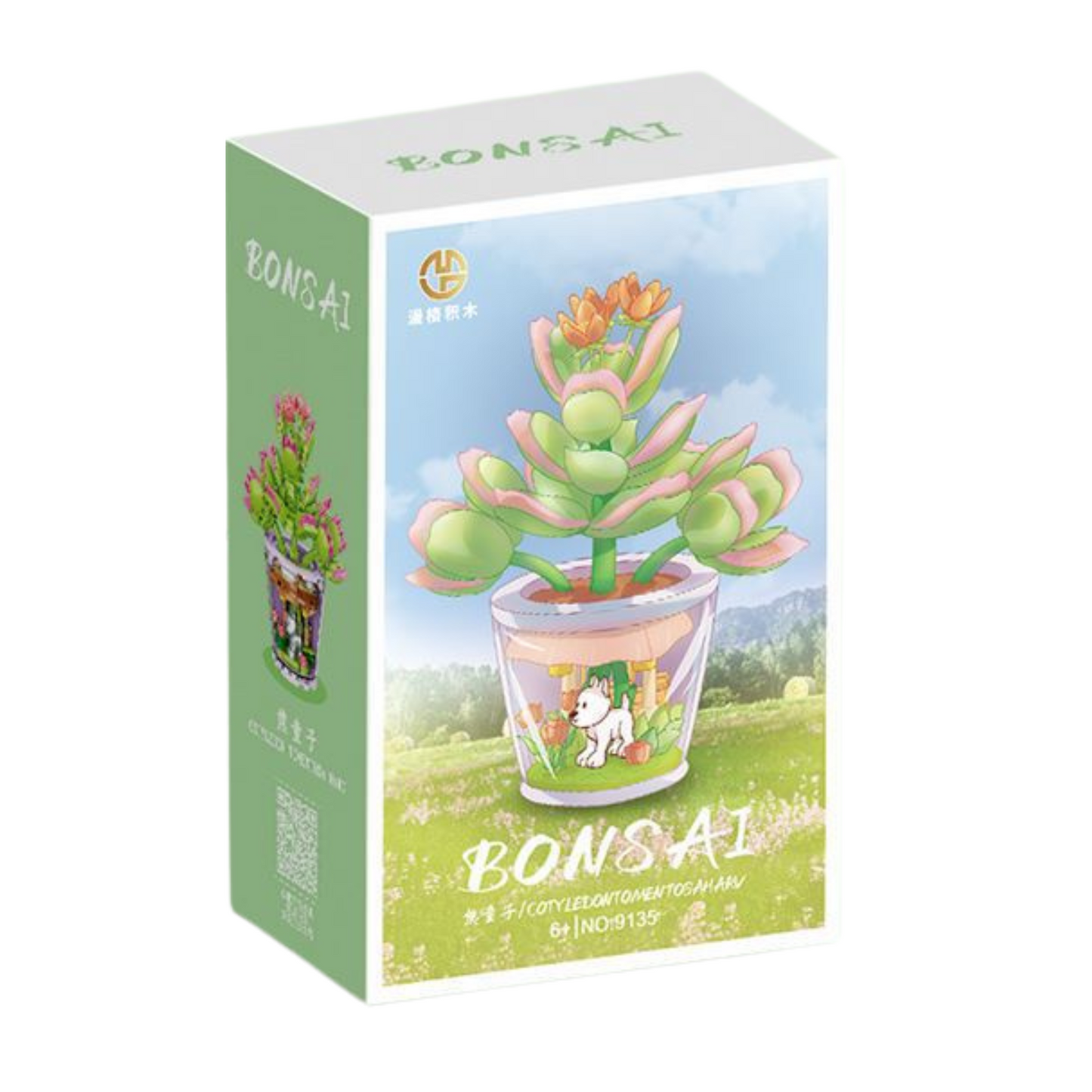 bonsai + piesek dwustronna doniczka