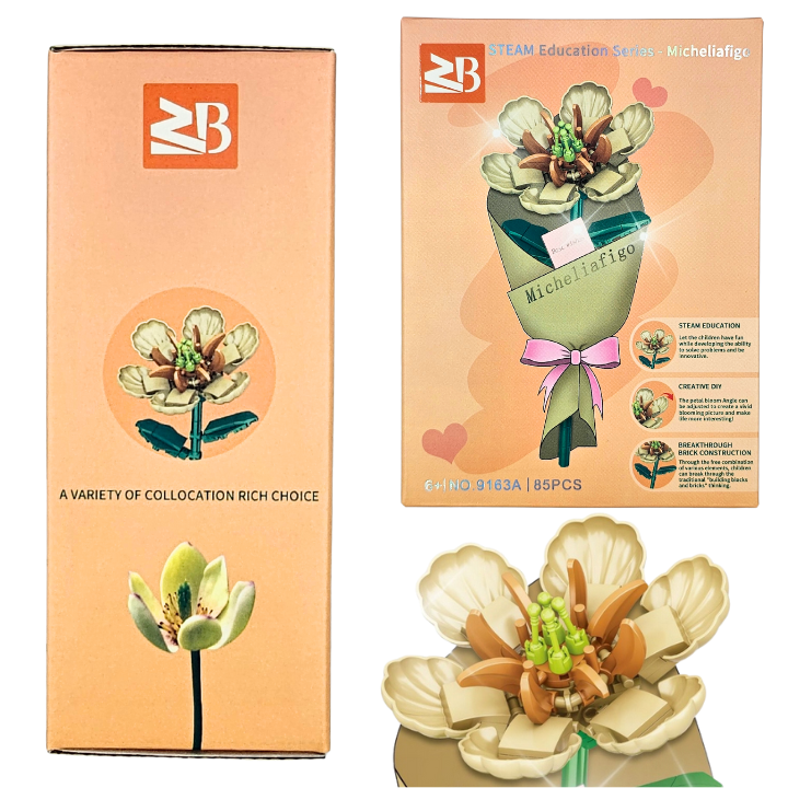 magnolia figo: kwiatek z klocków 3d